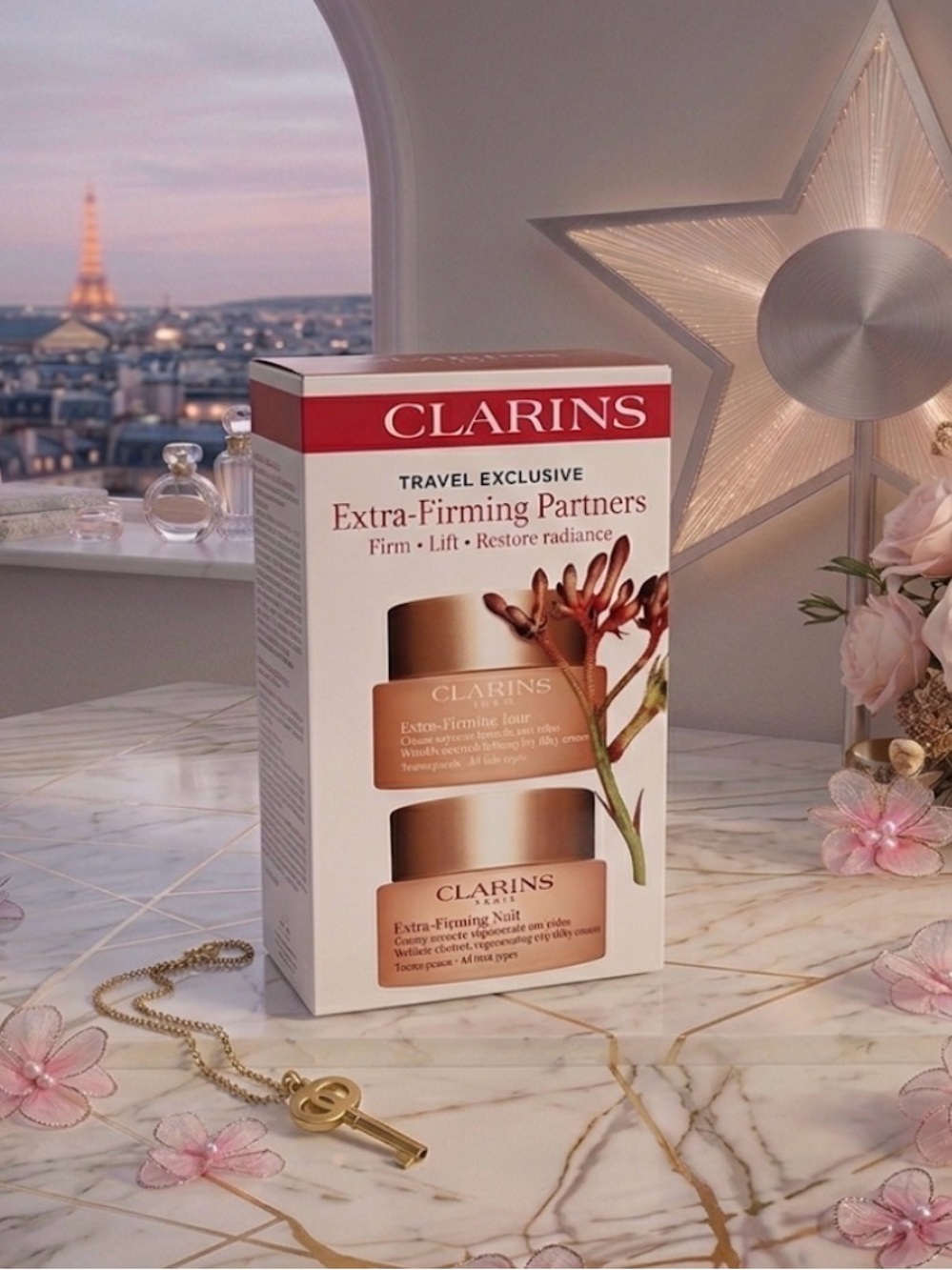 CLARINS Extra-Firming Partners SET ― Jour/Day Cream & Nuit/Night Cream 1.6oz(x2)